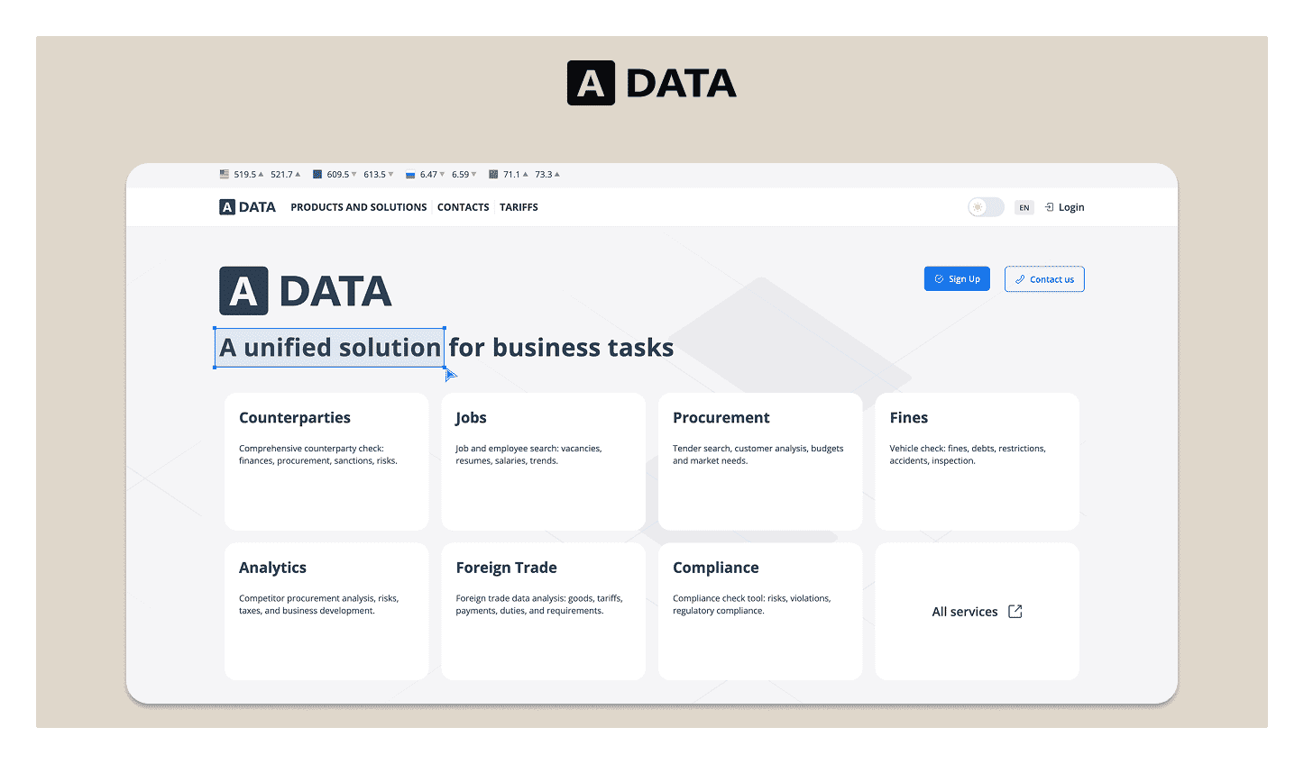 A unified solution for business tasks